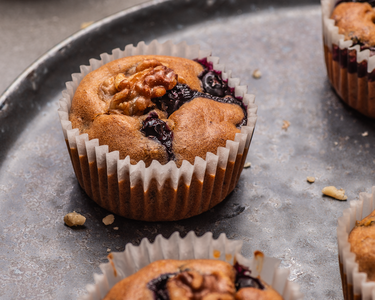 Nahaufnahme eine Blaubeermuffins
