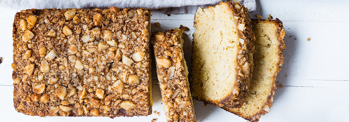 Low Carb Macadamia Brot von oben Low Carb Macadamia Brot von oben